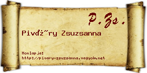 Piváry Zsuzsanna névjegykártya